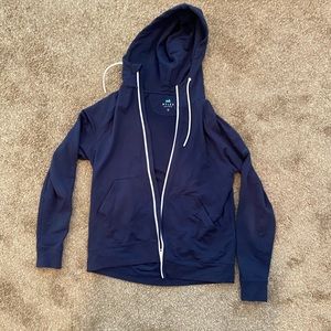 Navy Myles Hooded zip-up (md)